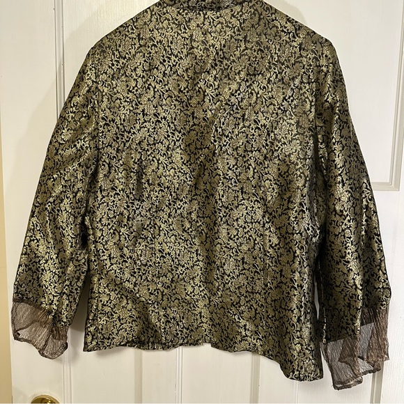 Silk Gold and Black Women's Blazer - Picture 7 of 7